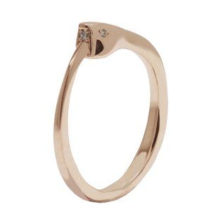 Catbird Bittersweets NY Ouroboros Ring 14k rose gold three diamonds engagement
